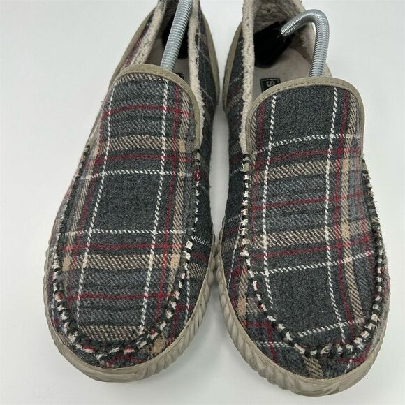 Sorel Men\'s Dude Moc Slippers Blue, Red and Gray Plaid Size 11 Casual Slip-On main image 12